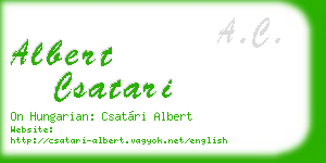 albert csatari business card